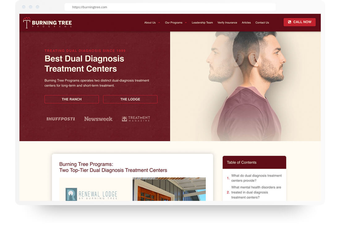 Website design - Burning Tree Programs
