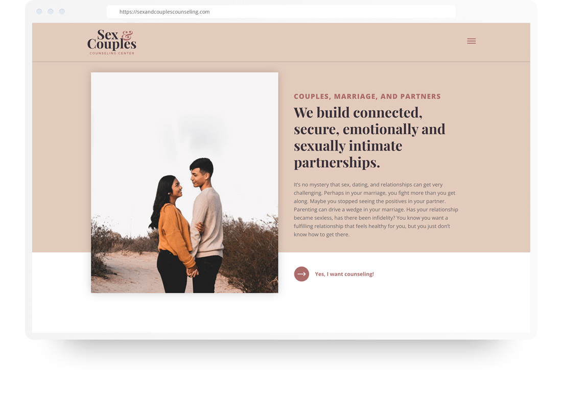 Sex and Couples Counseling Web Design and development