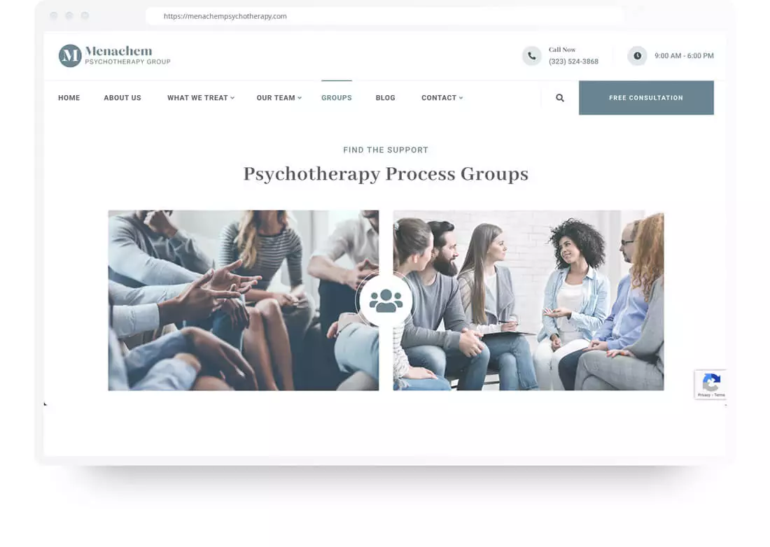 Menachem Psychotherapy Group - Web Design