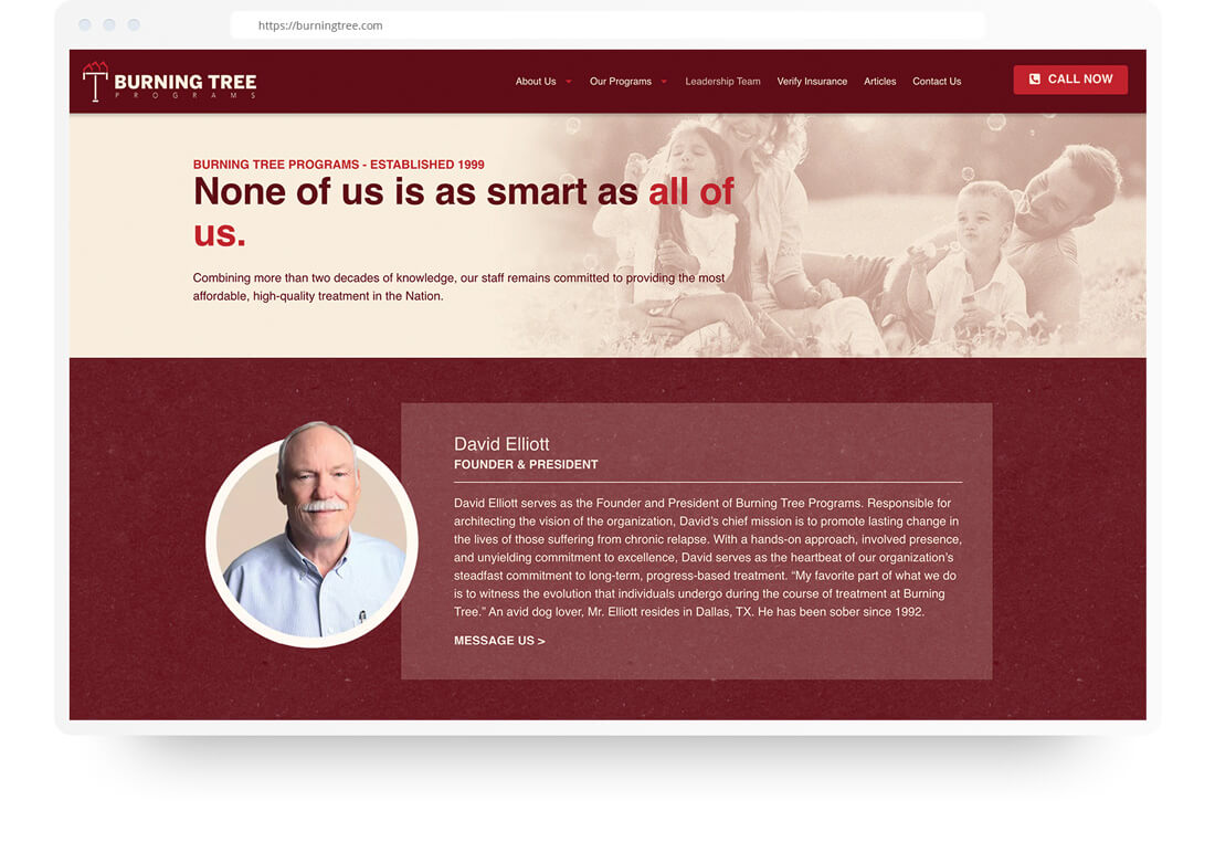 Website design - Burning Tree Programs