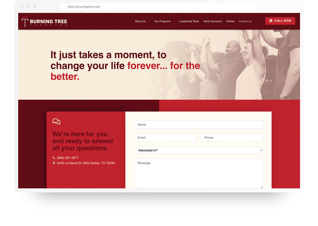 Website design - Burning Tree Programs