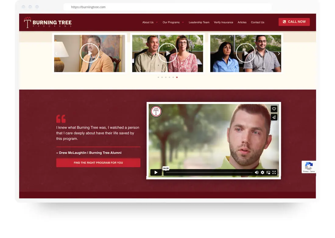Website design   Burning Tree Programs