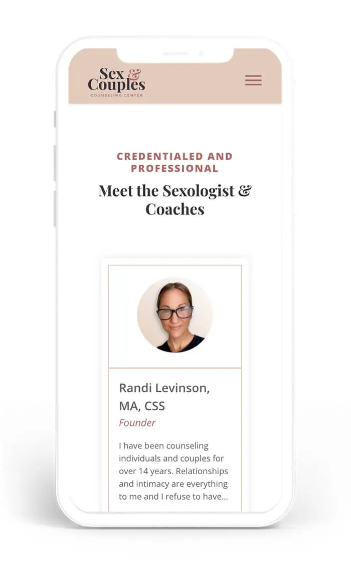 Sex and Couples Counseling Web Design and Development - Mobile
