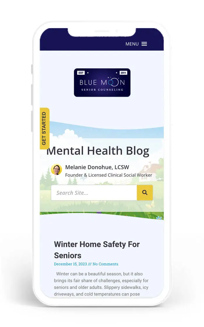Website Design - Mobile - Blue Moon Senior Counseling