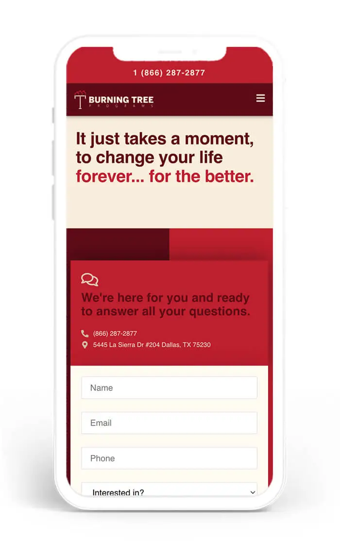 Mobile Website Design - Burning Tree Programs