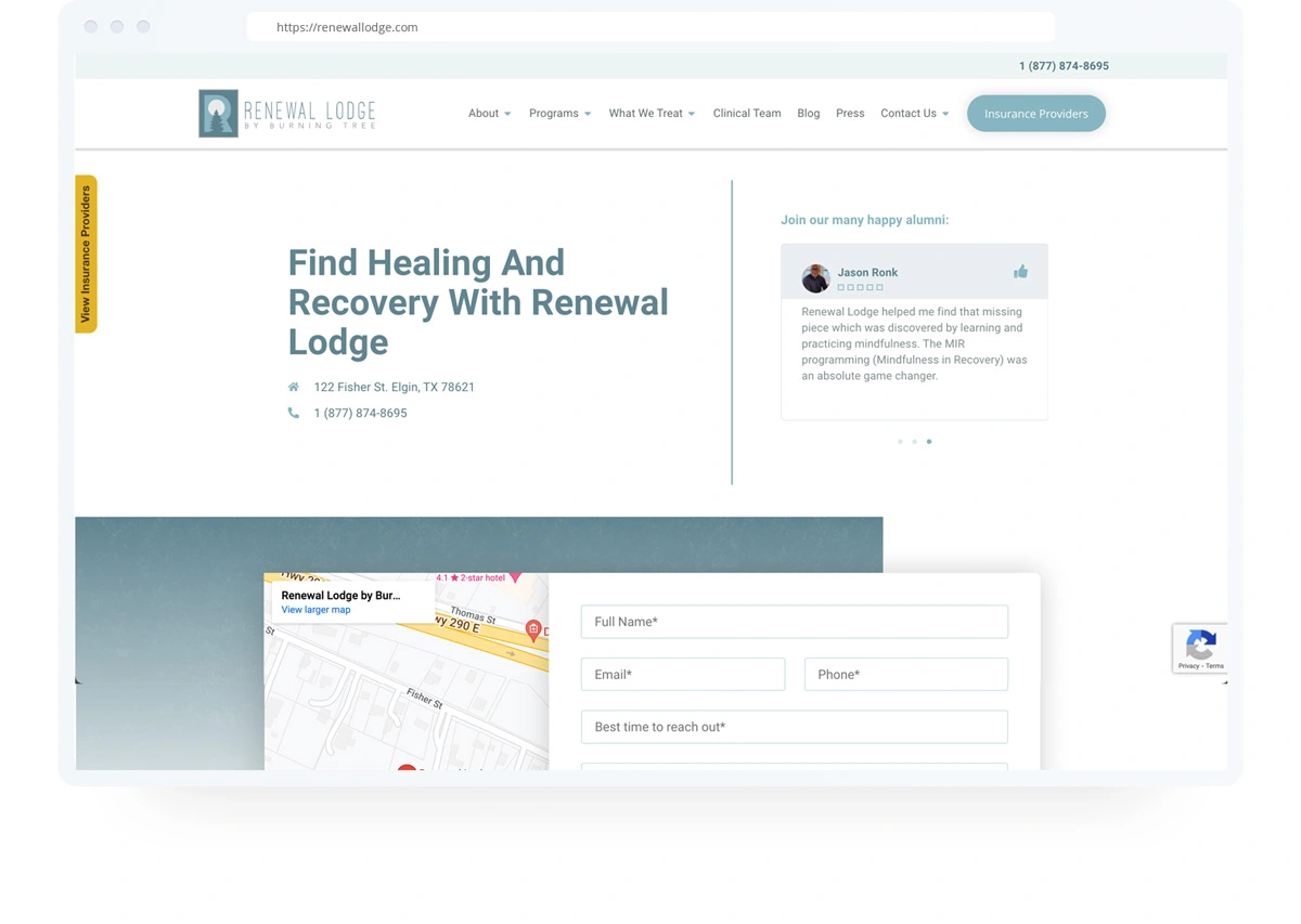 Renewal Lodge Web Design