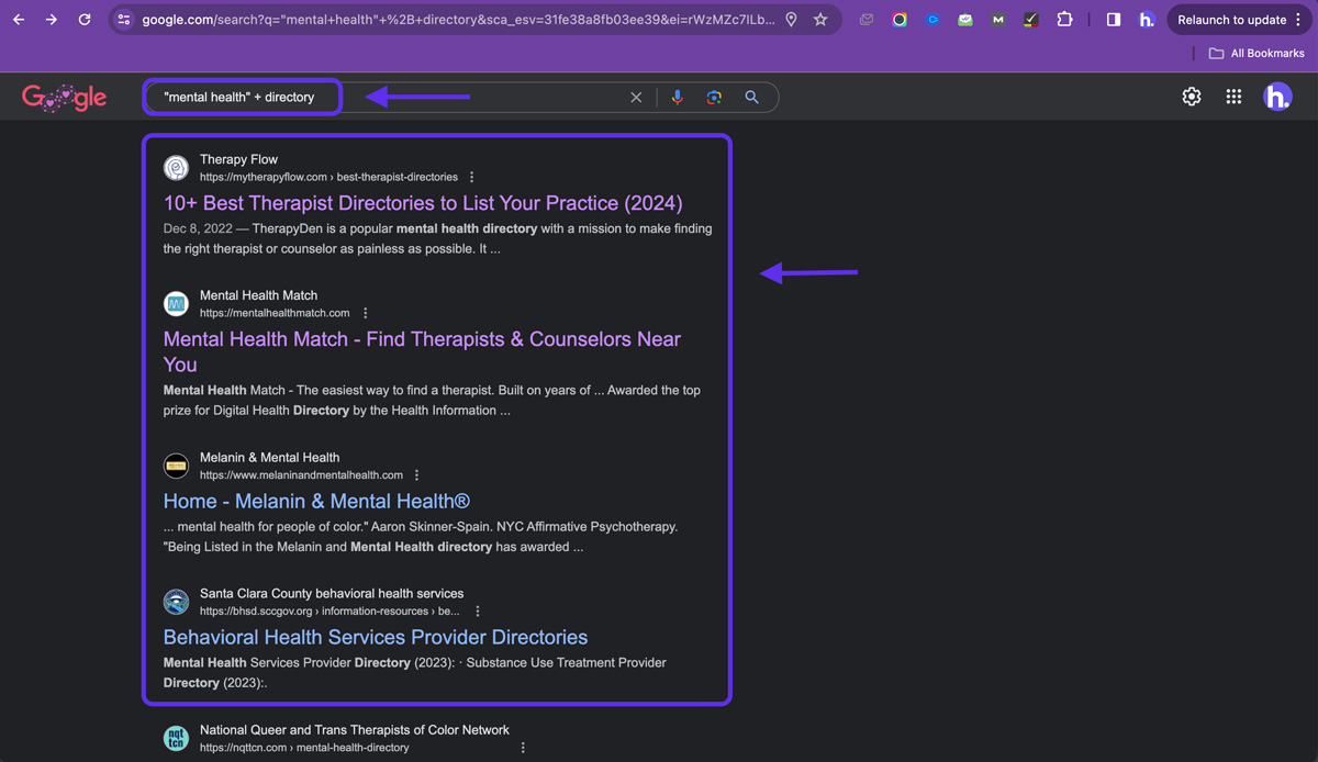 Google search operators find directories   off page SEO strategies